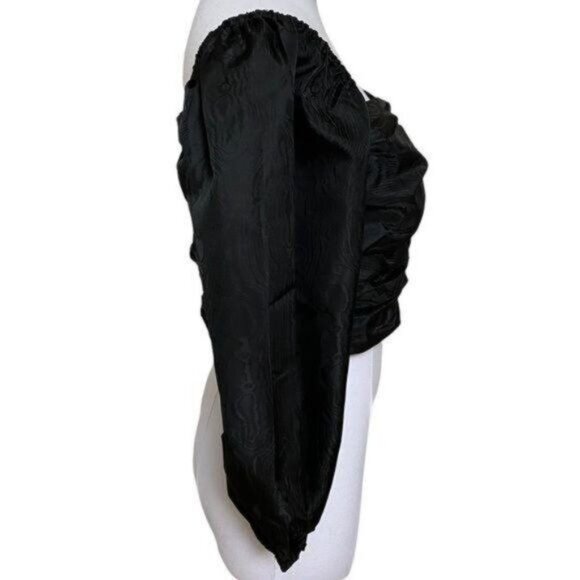 J. Crew Ruched Puff Sleeve Cropped Top in Black Size 10 NWT - Picture 9 of 12